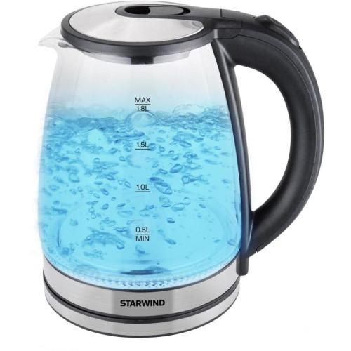 Чайник электрический Starwind SKG2114 2л. 1800Вт черный/прозрачный корпус: стекло