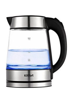 Чайник электрический Kitfort KT-6118 1.7л. 2200Вт прозрачный/серебристый корпус: стекло (КТ-6118)
