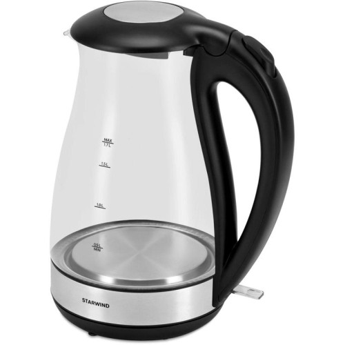Чайник электрический Starwind SKP3039 1.7л. 2200Вт черный корпус: стекло/пластик