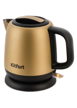 Чайник электрический Kitfort KT-6111 1л. 1630Вт золотистый/черный корпус: металл/пластик (КТ-6111)