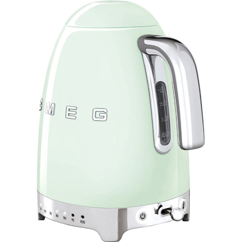 Стиль 50-х г., чайник электрический, 1.7 л , 2400 Вт, корпус из нержавеющей стали, регулировка температуры, пастельный зеленый