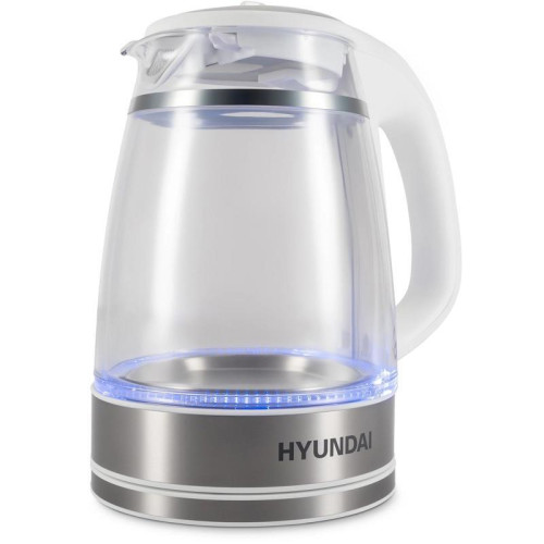 Чайник электрический Hyundai HYK-G3506 1.7л. 2200Вт белый/серебристый корпус: стекло