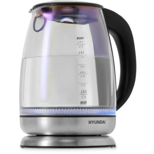 Чайник электрический Hyundai HYK-G8800 1.7л. 2200Вт черный/серебристый корпус: стекло