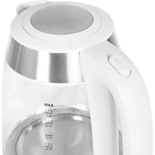 Чайник электрический Hyundai HYK-G4033 1.7л. 2200Вт белый/серебристый корпус: стекло