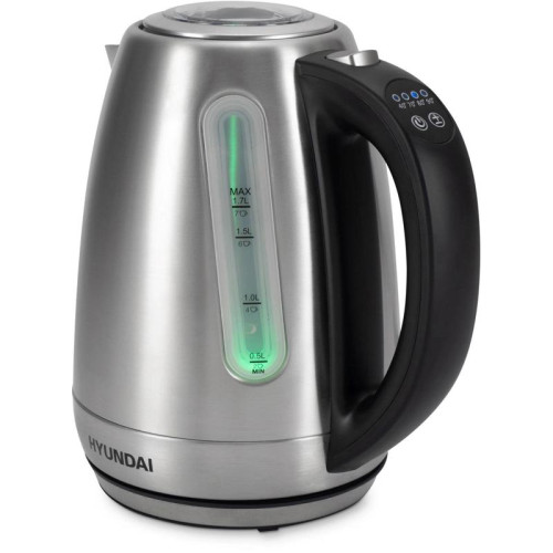 Чайник электрический Hyundai HYK-S8408 1.7л. 2200Вт серебристый матовый/черный корпус: металл
