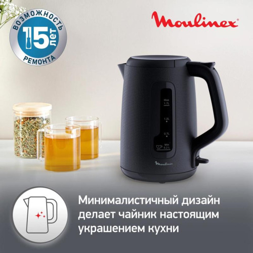 Чайник электрический Moulinex Morning BY2M0810 1.7л. 2400Вт черный корпус: пластик (7211419022) Чайник электрический Moulinex Morning BY2M0810 1.7л. 2400Вт черный корпус: пластик (7211419022)