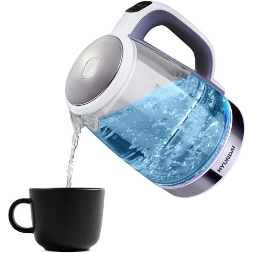 Чайник электрический Hyundai HYK-G8880 2л. 2200Вт серый/серебристый корпус: стекло