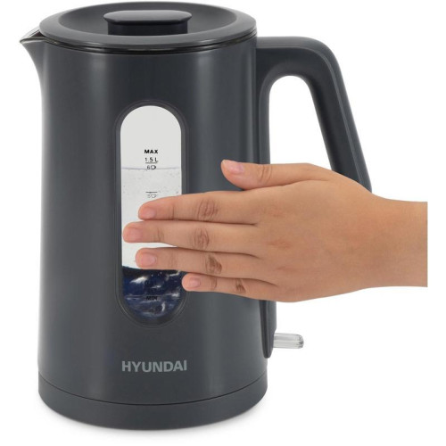 Чайник электрический Hyundai HYK-G4508 1.5л. 1700Вт серый/прозрачный корпус: стекло