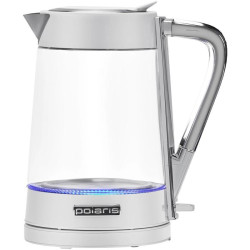 Чайник электрический Polaris PWK 1715 CGL 1.7л. 2200Вт белый корпус: стекло/металл