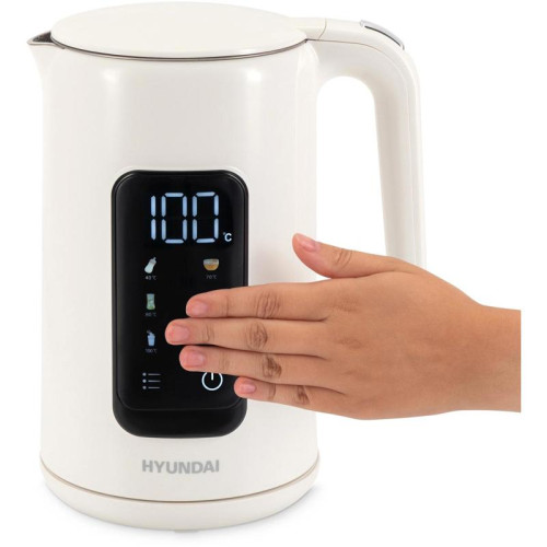 Чайник электрический Hyundai HYK-S4606 1.7л. 2200Вт кремовый корпус: металл