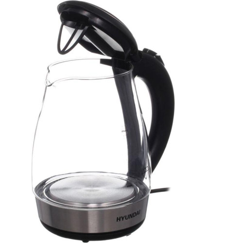 Чайник электрический Hyundai HYK-G2030 1.7л. 2200Вт черный корпус: стекло/пластик