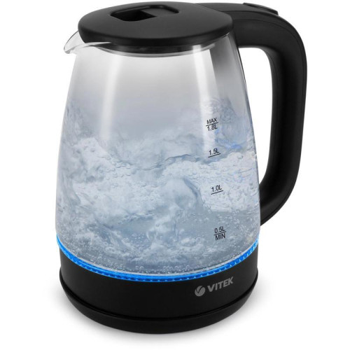 Чайник электрический Vitek VT-7032 1.8л. 1850Вт прозрачный/черный корпус: стекло Чайник электрический Vitek VT-7032 1.8л. 1850Вт прозрачный/черный корпус: стекло