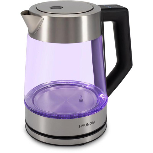 Чайник электрический Hyundai HYK-G4402 1.7л. 2200Вт черный/серебристый корпус: стекло