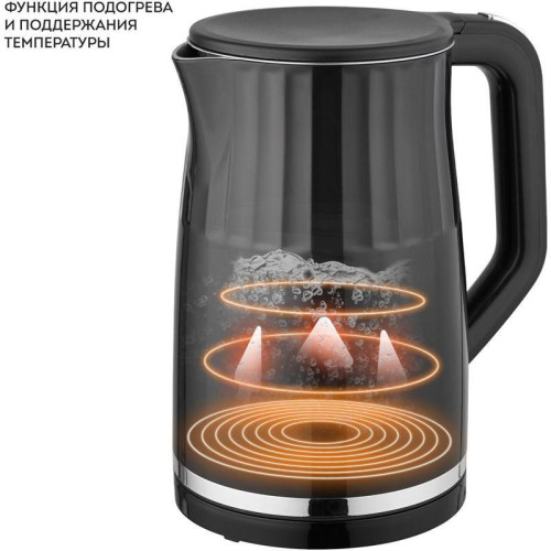 Чайник электрический Galaxy Line GL 0337 1.7л. 2200Вт черный корпус: металл/пластик (ГЛ0337Л)