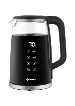 Чайник электрический Vitek VT-8827 1.7л. 2200Вт разноцветный корпус: стекло/металл
