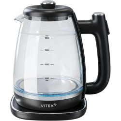 Чайник электрический Vitek VT-WK1074 1.7л. 1800Вт черный корпус: стекло
