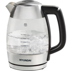 Чайник электрический Hyundai HYK-G9408 1.9л. 2200Вт черный/серебристый корпус: стекло