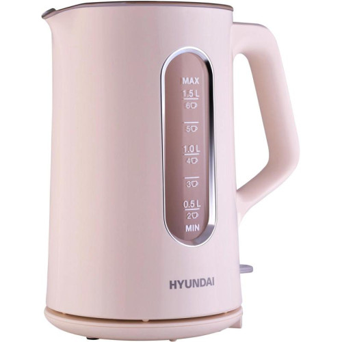 Чайник электрический Hyundai HYK-G8888 1.5л. 1700Вт кремовый/прозрачный корпус: стекло