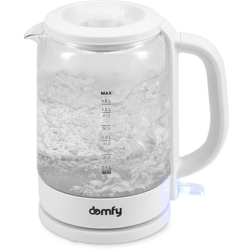 Чайник электрический Domfy DSW-EK304 1.7л. 2200Вт белый корпус: стекло/пластик