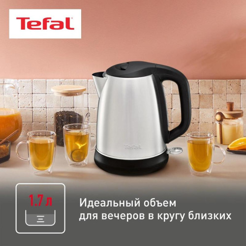 Чайник электрический Tefal Confidence KI270D30 1.7л. 2400Вт серебристый корпус: металл/пластик (7211002374)