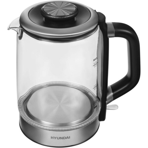 Чайник электрический Hyundai HYK-G5501 1.7л. 2200Вт серебристый/черный корпус: стекло