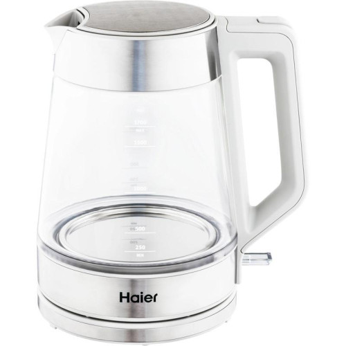 Чайник электрический Haier HK-500 1.7л. 2200Вт серый/белый корпус: стекло/пластик (TD0029955RU)