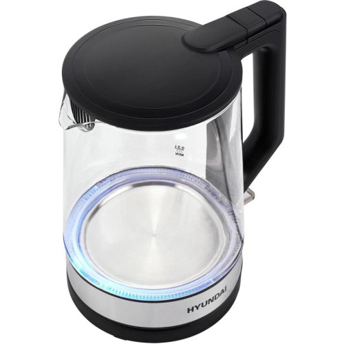 Чайник электрический Hyundai HYK-G8808 1.7л. 2200Вт черный/серебристый корпус: стекло