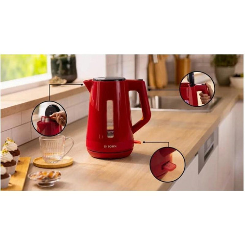 Чайник электрический Bosch TWK1M124 1.7л. 2400Вт красный корпус: пластик Чайник электрический Bosch TWK1M124 1.7л. 2400Вт красный корпус: пластик