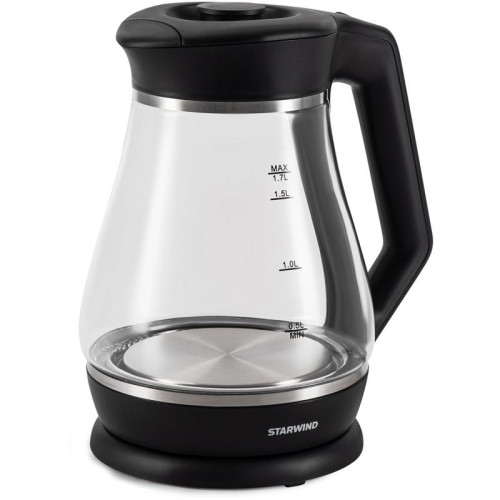 Чайник электрический Starwind SKS2035 1.7л. 2200Вт черный корпус: стекло/пластик
