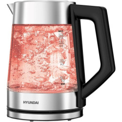 Чайник электрический Hyundai HYK-G4402 1.7л. 2200Вт черный/серебристый корпус: стекло