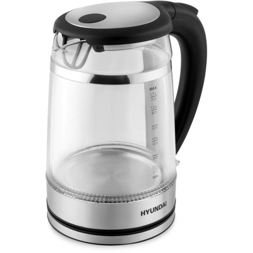Чайник электрический Hyundai HYK-G3036 1.7л. 2200Вт черный/прозрачный корпус: стекло/пластик