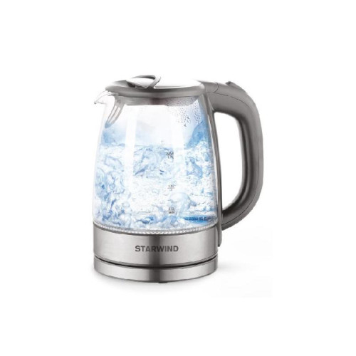 Чайник электрический Starwind SKG2315 1.7л. 2200Вт серый/серебристый корпус: стекло/металл/пластик