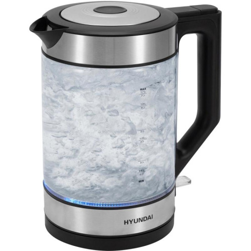 Чайник электрический Hyundai HYK-G3509 1.7л. 2200Вт черный/прозрачный корпус: стекло/пластик
