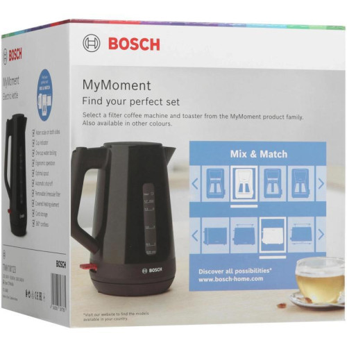 Чайник электрический Bosch TWK1M123 1.7л. 2400Вт черный корпус: пластик