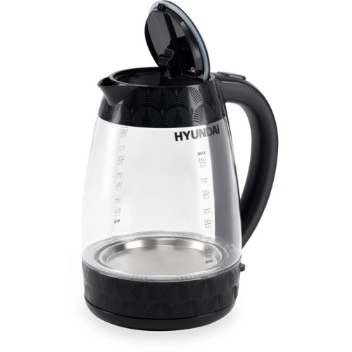Чайник электрический Hyundai HYK-G4505 2л. 2200Вт черный корпус: стекло/пластик