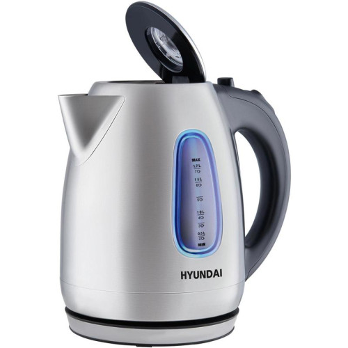 Чайник электрический Hyundai HYK-S2402 1.7л. 2200Вт серебристый матовый/черный корпус: металл