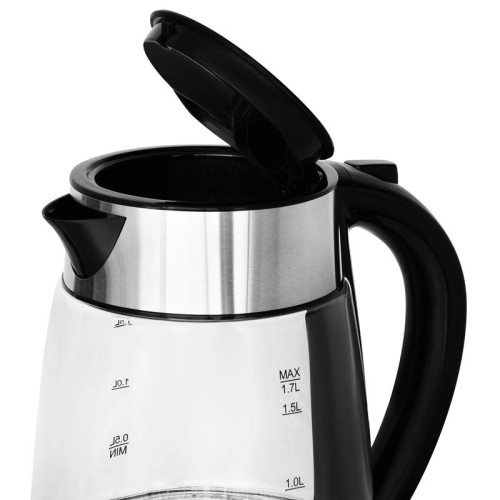 Чайник электрический Starwind SKG3026 1.7л. 2200Вт черный/серебристый корпус: стекло
