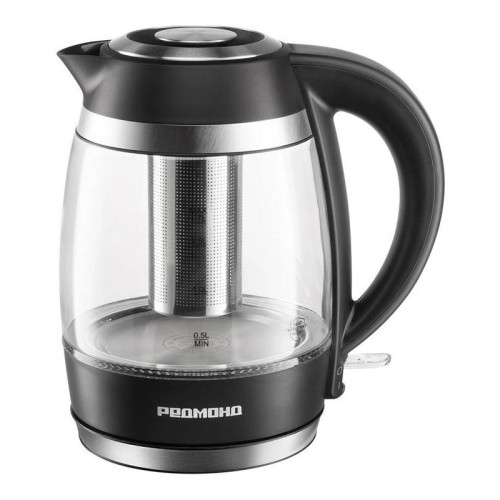 Чайник электрический Redmond KG227 1.7л. 2200Вт черный корпус: пластик/стекло