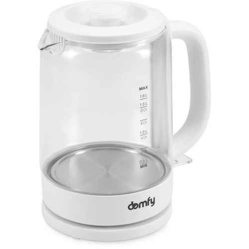 Чайник электрический Domfy DSW-EK304 1.7л. 2200Вт белый корпус: стекло/пластик