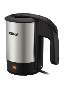 Чайник электрический Kitfort КТ-6190 0.5л. 1000Вт нержавеющая сталь/черный корпус: нерж.сталь/пластик
