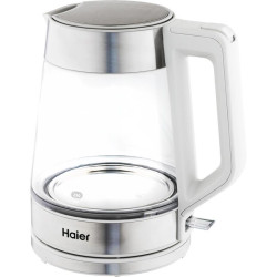 Чайник электрический Haier HK-500 1.7л. 2200Вт серый/белый корпус: стекло/пластик (TD0029955RU)