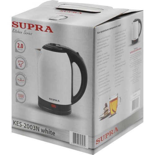 Чайник электрический Supra KES-2003N 2л. 1500Вт белый корпус: металл/пластик (10523) Чайник электрический Supra KES-2003N 2л. 1500Вт белый корпус: металл/пластик (10523)