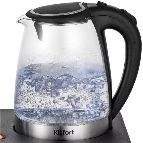 Чайный набор Kitfort КТ-6180 2л. 1500Вт черный корпус: стекло/пластик Чайный набор Kitfort КТ-6180 2л. 1500Вт черный корпус: стекло/пластик
