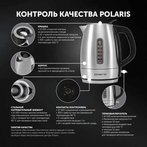 Чайник электрический Polaris PWK 1865CA 1.8л. 2200Вт сталь корпус: нерж.сталь (025429)
