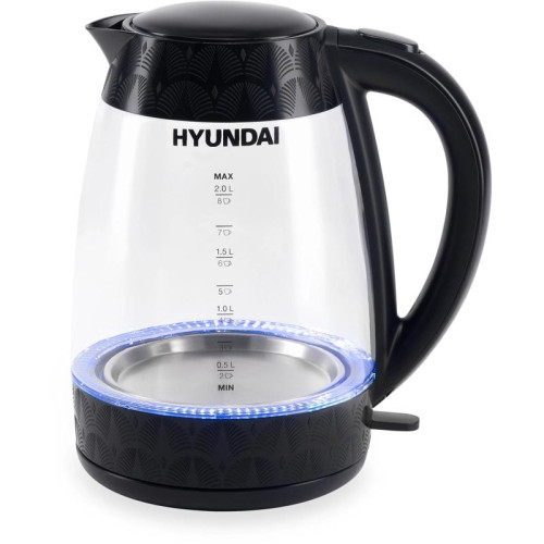 Чайник электрический Hyundai HYK-G4505 2л. 2200Вт черный корпус: стекло/пластик
