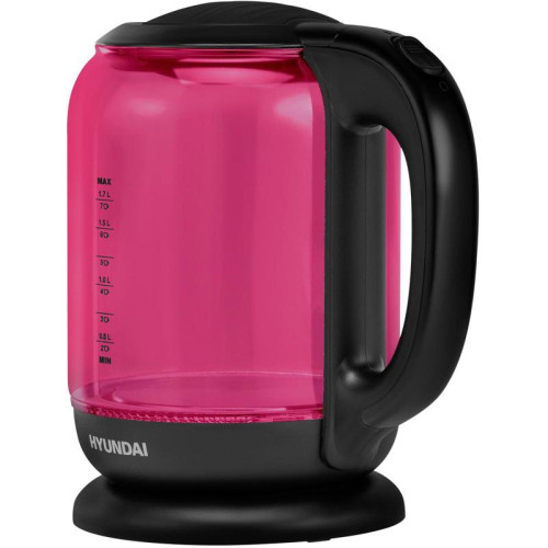 Чайник электрический Hyundai HYK-G4808 1.7л. 2200Вт малиновый/черный корпус: стекло