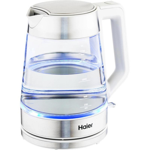 Чайник электрический Haier HK-500 1.7л. 2200Вт серый/белый корпус: стекло/пластик (TD0029955RU)