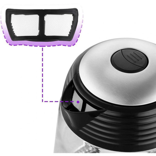 Чайник электрический Kitfort КТ-6126 1.7л. 2200Вт черный/нержавеющая сталь корпус: стекло/пластик