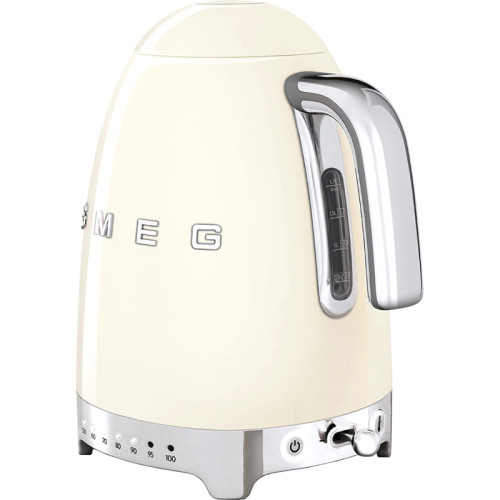 Стиль 50-х г., чайник электрический, 1.7 л , 2400 Вт, корпус из нержавеющей стали, регулировка температуры, кремовый