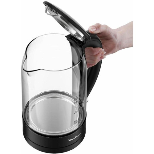 Чайник электрический Moulinex BY1S08F0 1.7л. 2200Вт черный/прозрачный корпус: стекло/пластик